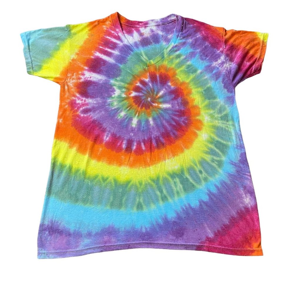 Rainbow Spiral Tie Dye Adult Tee || Small